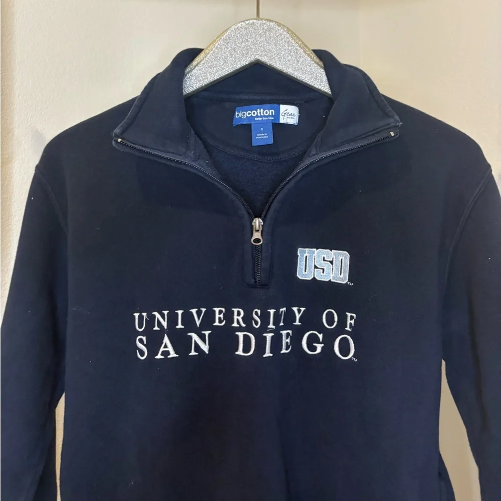 Navy Blue Men’s University of San Diego Zip Up Sweater - Picture 2 of 3